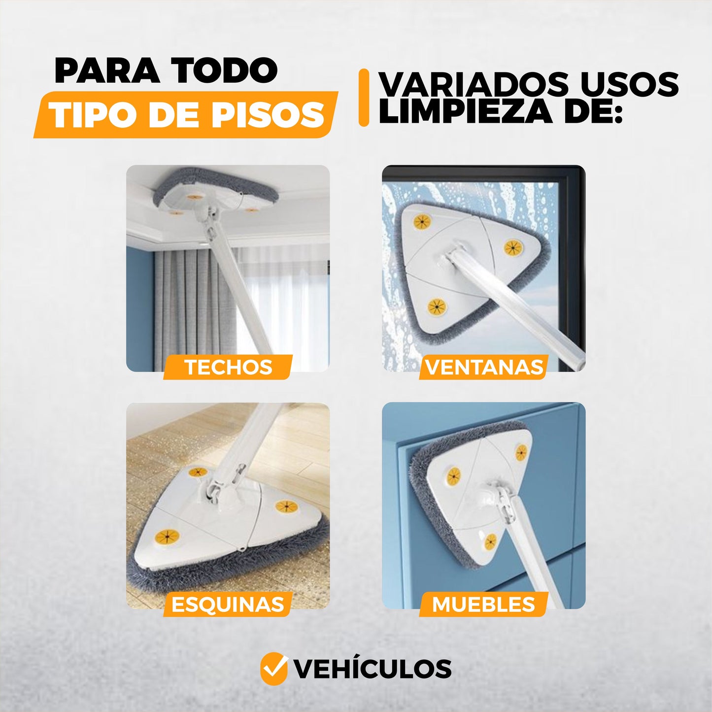 Mopa Triangular Especializada Auto Exprimible - HighClean©