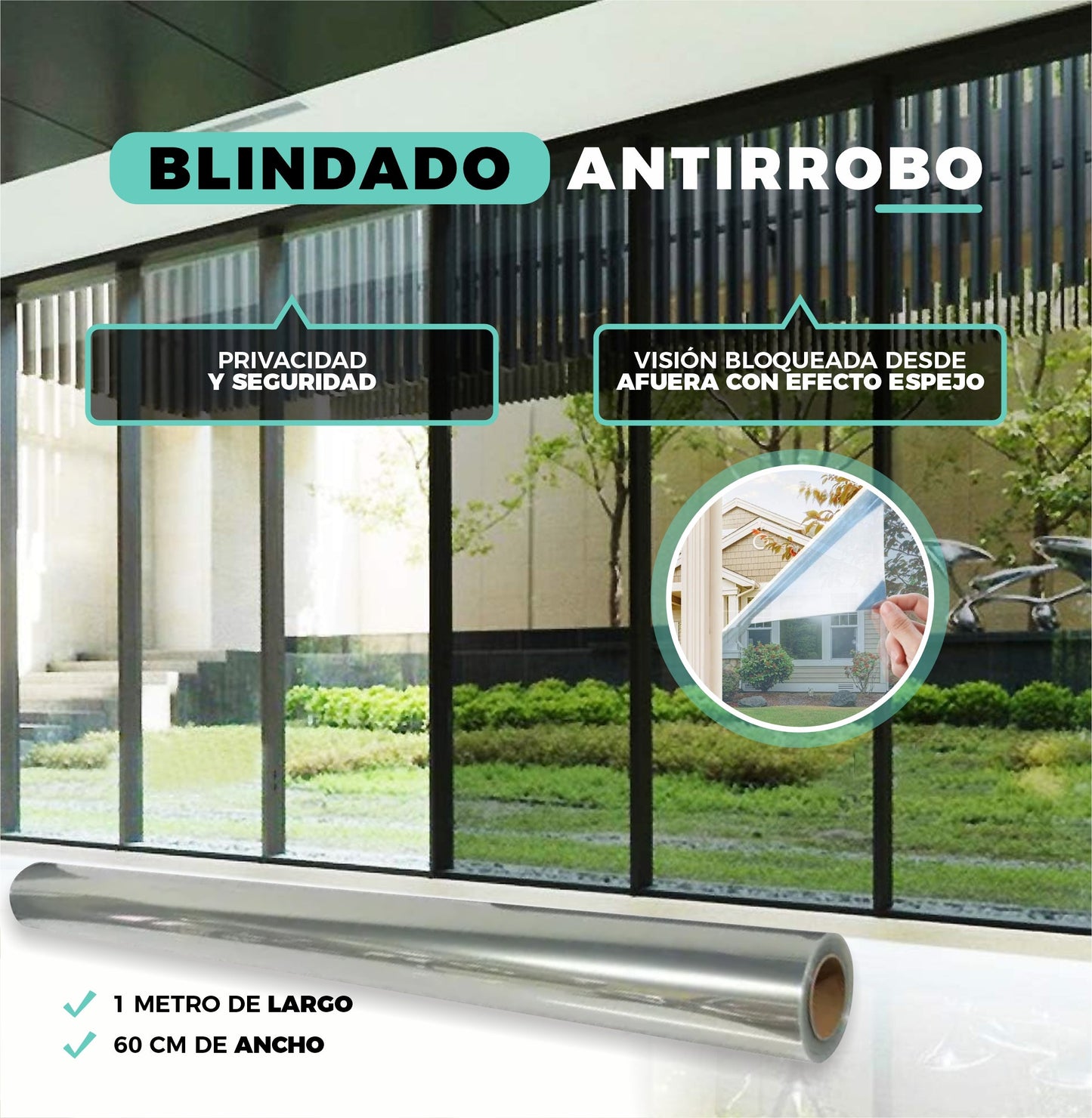 Pack 2 Rollos Polarizador De Ventanas Antirrobo - SafeGlass™ Pro